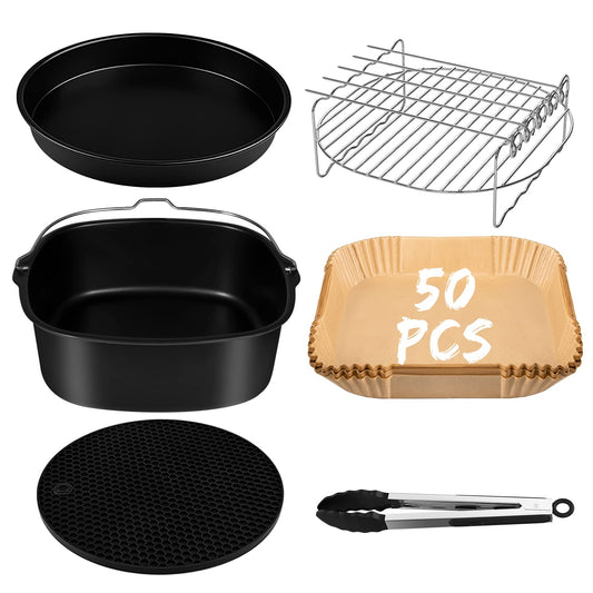 Airfryer XXL accessories hot air fryer accessories XL 5.5L square, hot air fryer accessories with parchment paper for COSORI Philips Innsky KLAMER 5.5L 6.2L air fryer.