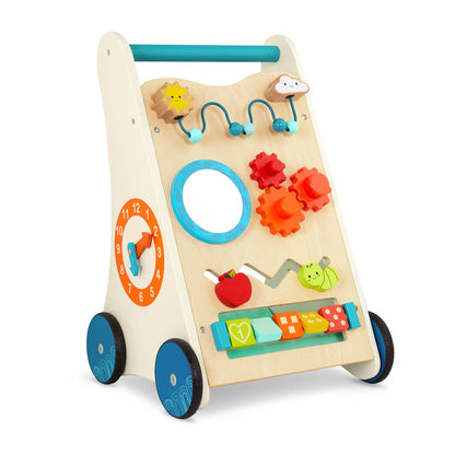B. toys wooden walker - walking aid with motor skills loop, clock, number learning - walker, walking aid, walking wagon, wooden baby toy from 1 year