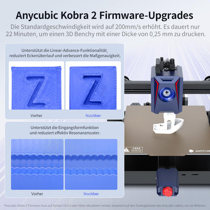 Anycubic Kobra 2 3D Printer, 6 times faster, LeviQ 2.0 Auto-Leveling, beginner-friendly, print size 220 * 220 * 250mm.