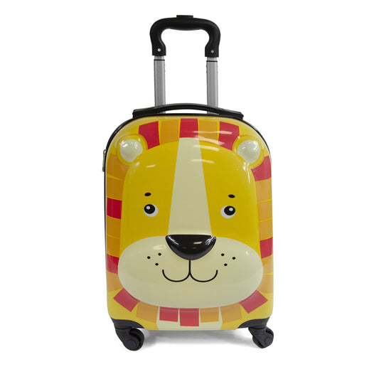 KINSTON cabin suitcase with wheels for kids | Luggage with animal motifs, orange, 32x46x25, For kids