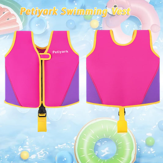 Petiyark Life Jacket for Kids 2-3 Years, Child Swim Vest 15-18kg, Ideal Swim Aid Neoprene with Adjustable Safety Straps for Boys and Girls-S