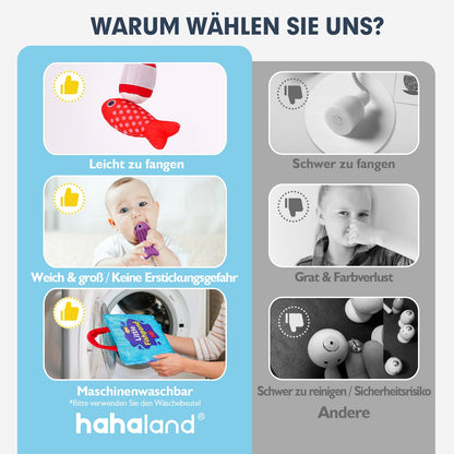hahaland Baby toys for 1-2 year olds, fishing game for children 6-12 months, educational games, motor skills toys, Montessori toys, fish catching game - small gifts