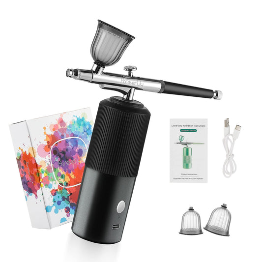 IeBilif Wireless Airbrush Set with Compressor, Portable Air Brush Compressor Set, Rechargeable Airbrush for Nails, Model Painting, Cakes, Makeup (Purple)