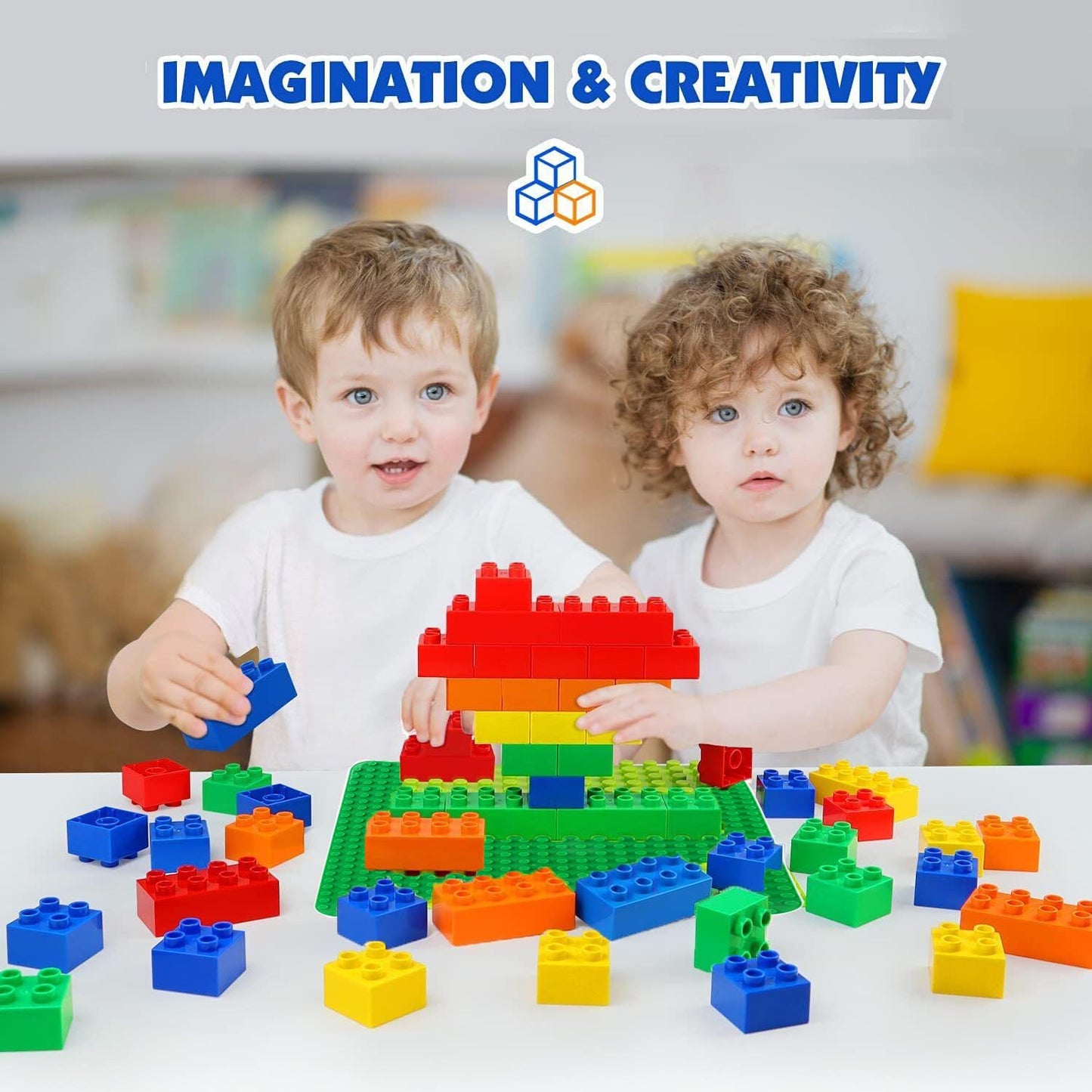 Large building plate compatible with all leading brands. Classic baseplate for large building sets. 38*38cm plate set for creative preschool toys. 2PCS Gray.