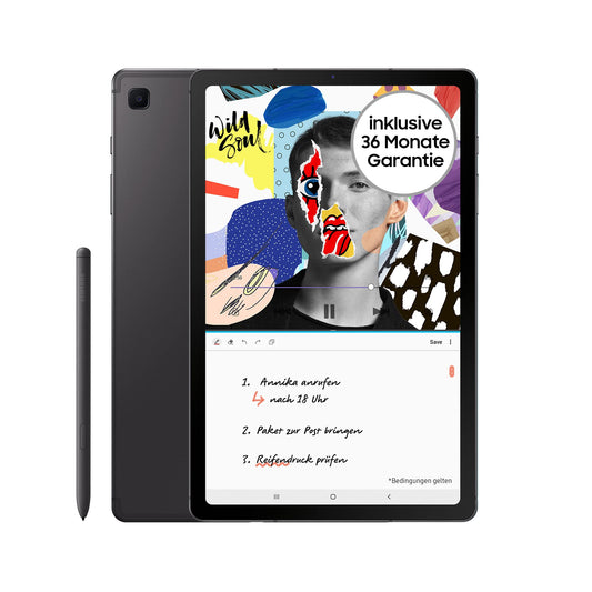 Samsung Galaxy Tab S6 Lite (2022), 10.4-inch TFT display, 64GB storage, WiFi, Android tablet with S Pen, Oxford Gray, includes 36-month manufacturer warranty.