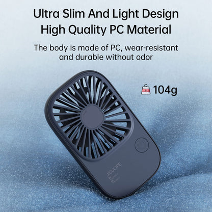 JISULIFE Handheld Fan Mini Fan, Small Portable Fan with Stand, Rechargeable USB Eyelash Fan with 3 speeds, Makeup Fan for Office Outdoor Blue