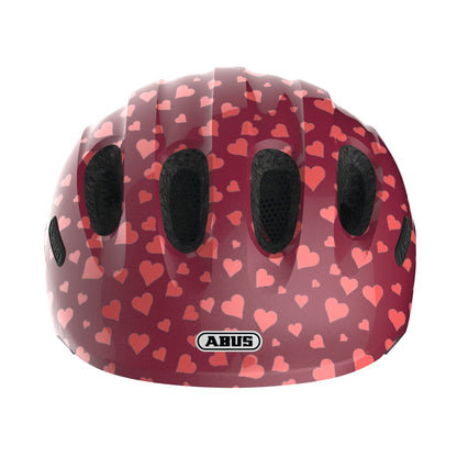 ABUS Children's Helmet Smiley 2.0 - Sturdy bike helmet for girls and boys - Red with heart pattern, size S
