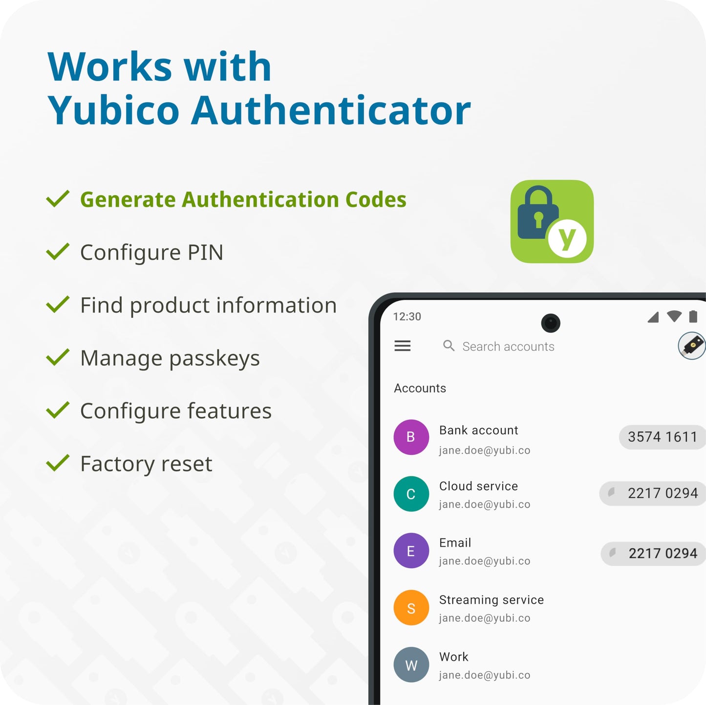 Yubico - YubiKey 5C NFC - Security key for Two-Factor Authentication (2FA), connects via USB-C and NFC - FIDO certified