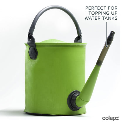 Colapz Foldable Watering Can & Bucket for fresh water - BPA-free, portable for camping, tent, festival, RV & caravan - Convenient outdoor water can for gardening and travel - Green