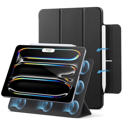 ESR for iPad Pro 13 inch Case M4 (2024), Magnetic Attachment, Thin Triple Foldable Stand Cover, Supports Pencil Pro/USB-C, Auto Sleep/Wake, Durable Protection, Black