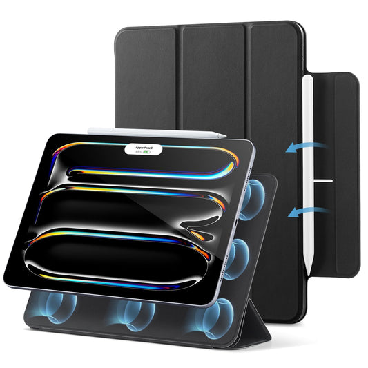 ESR for iPad Pro 13 inch Case M4 (2024), Magnetic Attachment, Thin Triple Foldable Stand Cover, Supports Pencil Pro/USB-C, Auto Sleep/Wake, Durable Protection, Black