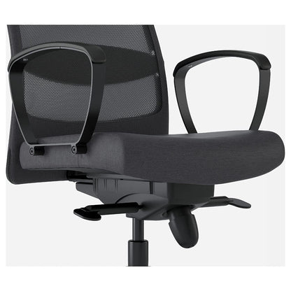 IKEA swivel chair Markus ergonomic office chair with adjustable tilt and head/armrests - Vissle dark gray - Medium-sized