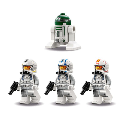 LEGO Star Wars 75402 ARC-170 Starfighter toy comes with 4 minifigures including Clone Pilot and R4-P44 Droid. A collector's item and a perfect gift for fans of Revenge of the Sith, suitable for boys and girls aged 9 and above.
