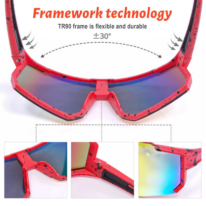 DUOCIYUAN Fast Glasses Rave, Bike Glasses Sunglasses for Boys Girls Sports Glasses UV400 Protection Teens Road Bike Glasses Windproof, for Teenage Kids Cycling Running Baseball