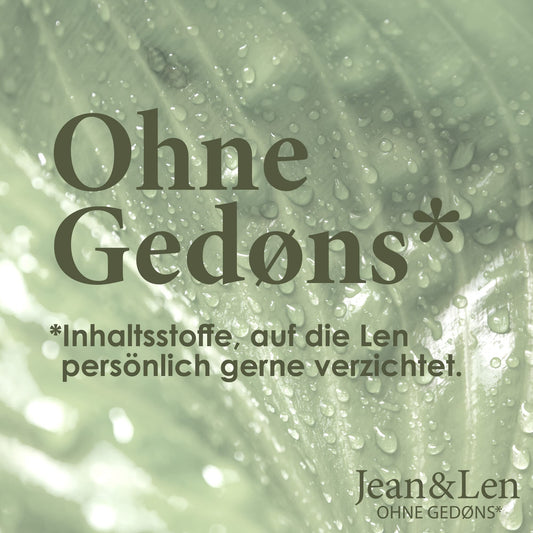 Jean & Len Rosemary & Ginger Eau de Parfum, spicy-fresh scent of rosemary & ginger, handmade in small batches, minimalist glass bottle, unisex fragrance, 50 ml.