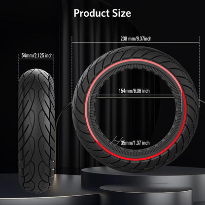 OUXI 10x2.125 Inch Electric Scooter Tire - Solid Rubber Tire with Mounting Tool, Highly Elastic