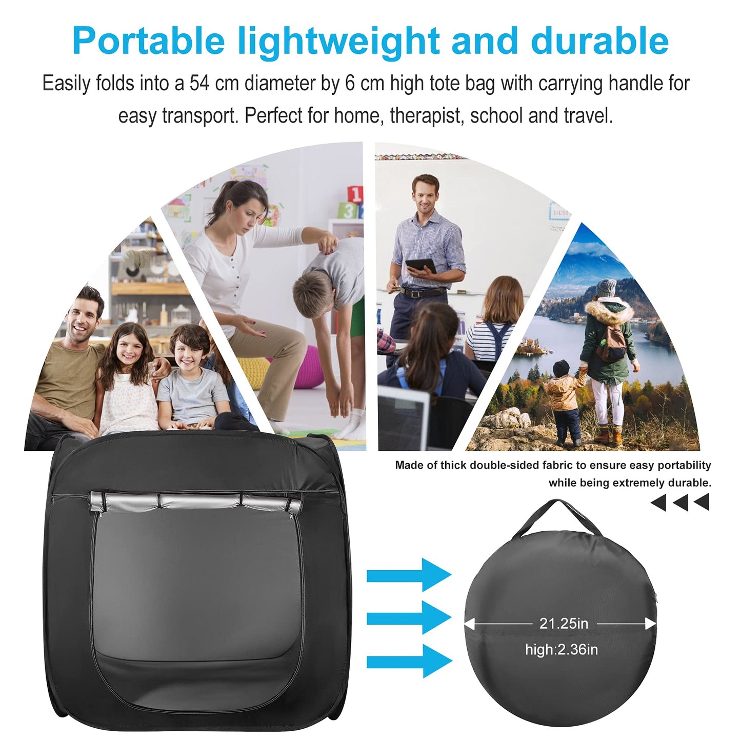 Do-Electr Sensory Tent, Pop Up Cave for Kids, Play Tent Children Blackout Tent Indoor Sensory Stimulation with Travel Carry Bag.