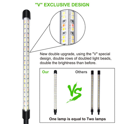 COKOLILA 2 Heads Plant Lamp LED, 160 LEDs Full Spectrum Plant Light, 3000K 5000K 660nm Plant Grow Light for Indoor Plants with Timer, 3 Light Modes, perfect for plants (no adapter)