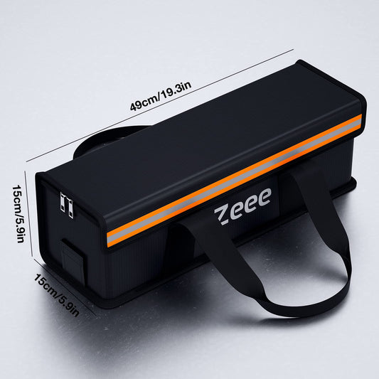 Zeee E-Bike Battery Bag Fireproof Explosion-Proof Bag Lipo Safe Bag for large batteries, large security box Easy storage & transport of batteries (2 pieces - 19.3 * 5.9 * 5.9 inches)