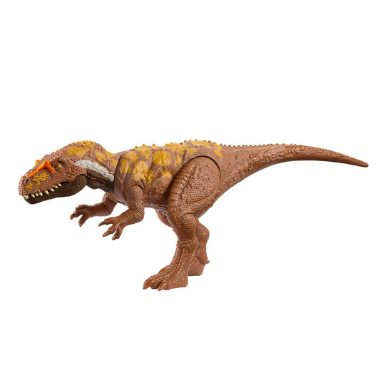 Mattel JURASSIC WORLD Wild Roar Megalosaurus - Toy with attack motion and roaring sound, compatible with Jurassic World Play App, for kids 4+. Item number HTK73.