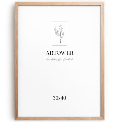 Artower picture frame for 30x40 cm | Natural oak wood | With shatterproof acrylic glass | Large photo frame | Oak Wood Picture Frame | Picture Frame Set