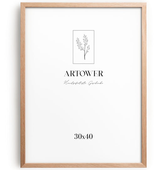 Artower picture frame for 30x40 cm | Natural oak wood | With shatterproof acrylic glass | Large photo frame | Oak Wood Picture Frame | Picture Frame Set