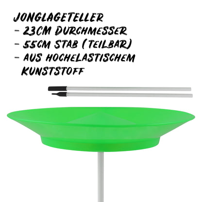 Diabolo recreational juggling set for kids and adults with juggling clubs, juggling balls, scarves, plates including stick & juggling instructions - juggling set as a gift.