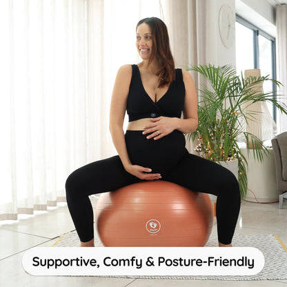 BABYGO® Pregnancy Exercise Ball | Office Pregnancy Yoga Pezzi Ball | includes Pregnancy Book for Birth & Fitness | Anti-Burst 1000 Kg (Terracotta, 75cm)