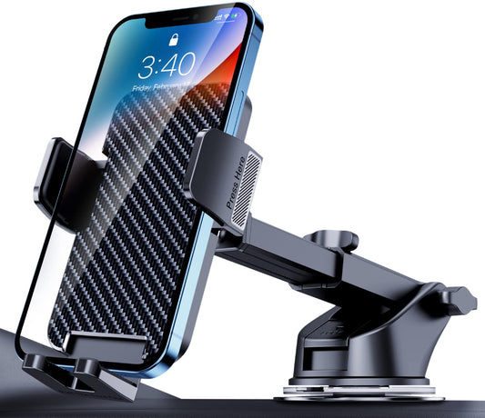 BIPOPIBO car phone holder, military-grade suction cup, universal phone stand for dashboard, windshield, car mounts for iPhone, Android smartphone