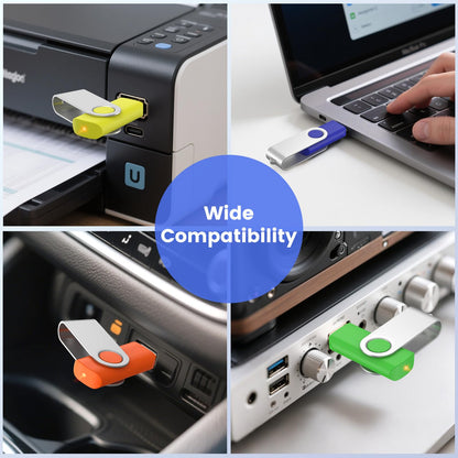ABLAZE USB Stick 8GB 10 pack, Colorful USB 2.0 flash drive with keychains (10 colors)