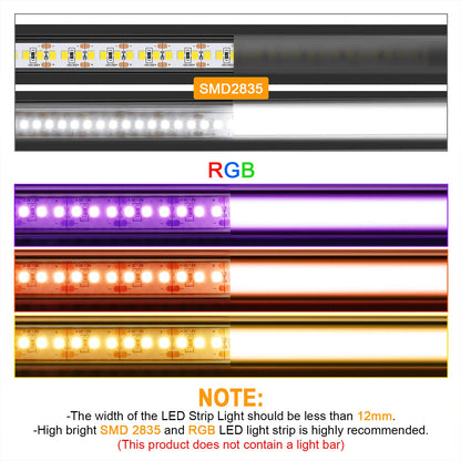 Angdarun LED profile, LED aluminum profile 6x1m V-shape aluminum profiles for LED strips/strips/stripe/end caps (1M-6V-B)