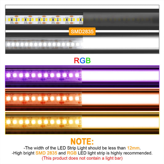 Angdarun LED profile, LED aluminum profile 6x1m V-shape aluminum profiles for LED strips/strips/stripe/end caps (1M-6V-B)