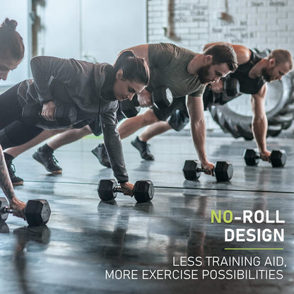 PhysKcal Hexagon Dumbbells Poly-Rubberized | 2,5 kg Pair (2 Pieces) | Non-Slip Coating | Ergonomic Chrome Handles | Dumbbell Set | Dumbbells Set