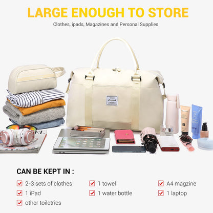 LOVEVOOK Travel Bag for Women, Sports Duffel Bag, Carry-On Bag, Weekender Bag, Swim Bag, Waterproof, Fitness Bag, Women's Hospital Bag for Travel, Gym, Plane