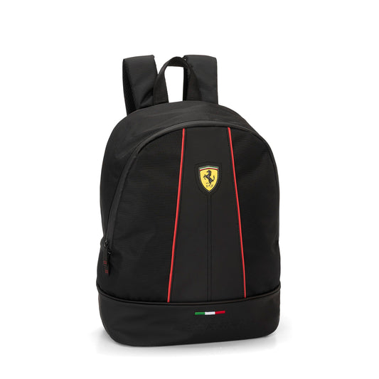 Franco Cosimo Panini Ferrari - Backpack for middle, high school, and elementary school, with large compartments in the middle with zipper and adjustable shoulder straps, 28 x 40 x 15.5 cm, Black