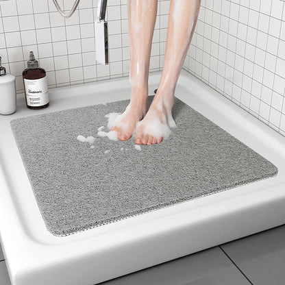 Non-slip shower mat, 80 x 80 cm Soft Comfort bathtub mat with drainage holes, Anti-mold, Quick drying, washable PVC shower mats, for wet areas, safe for children and elderly.
