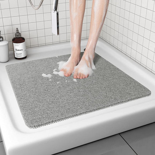 Non-slip shower mat, 80 x 80 cm Soft Comfort bathtub mat with drainage holes, Anti-mold, Quick drying, washable PVC shower mats, for wet areas, safe for children and elderly.