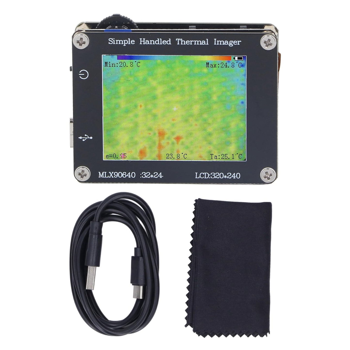 Thermal camera, 24 X 32 infrared thermal imaging camera, portable thermal camera for smartphones, computers, with 2-inch screen, 40 ℃ to 300 ℃, multifunctional
