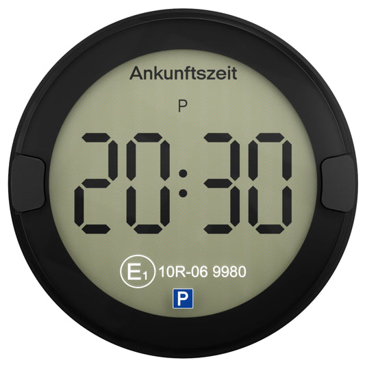OOONO P-DISC NO2 - Electronic parking disc with approval for the car - Automatic digital parking disc electrically approved by the KBA according to the Road Traffic Act (StVO) - Electric parking clock approved for the car