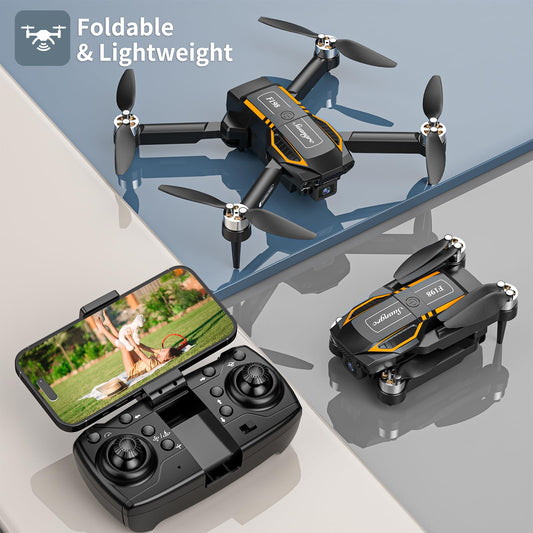 Camera drone for kids, brushless motor, gesture control, gravity control, 3D flips and auto-hover, waypoint flight, one-button start for adults/beginners.