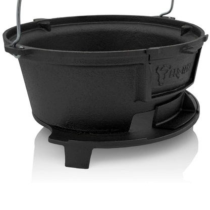 BBQ-Toro cast iron grill pot with grill grate | (W) 32 x (D) 33 x (H) 18 cm | Hibachi style grill with grate lifter | Charcoal camping grill, cast iron fire pot, BBQ grill, Dutch oven station