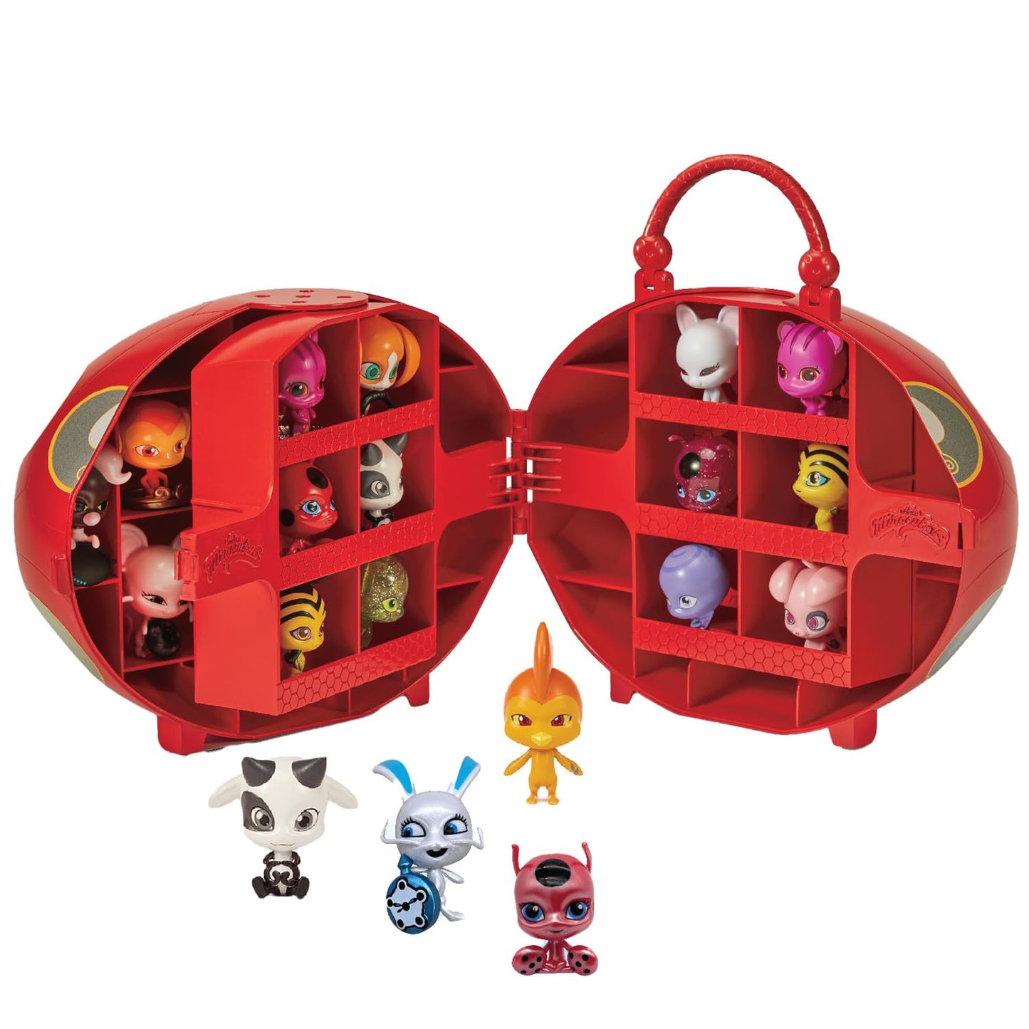 BANDAI - Miraculous Ladybug - Miracle Box with 4 Kwamis included - Miraculous Kwamis Mini-Figures Set - Officially licensed - Storage box with handle - Toy for kids 4 and up - P50591