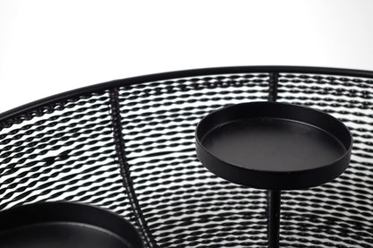 Kobolo decorative bowl candle holder Advent wreath wire - made of metal - black - for 4 candles - 38 cm