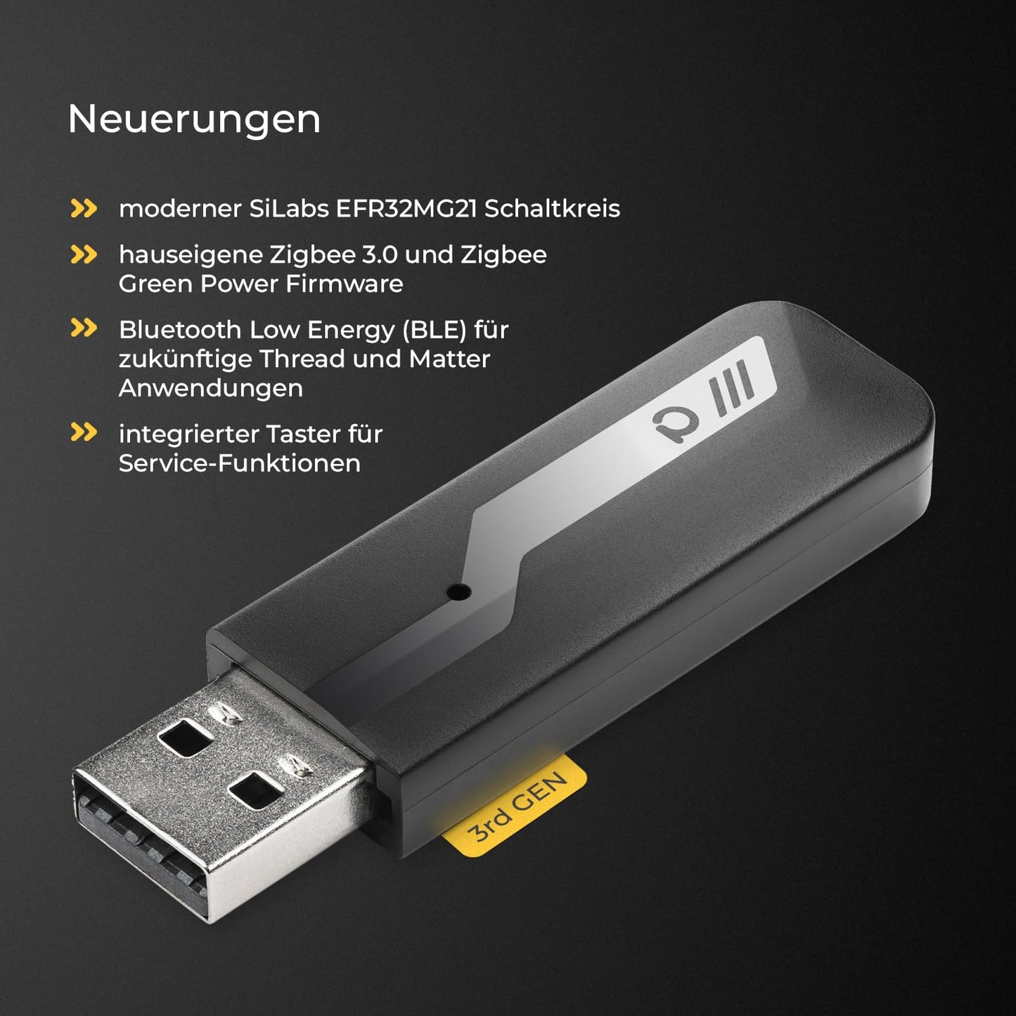 Phoscon ConBee III - The universal Zigbee USB gateway for Home Assistant, ioBroker, Zigbee2MQTT