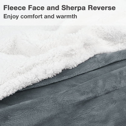 Catalonia Classy Soft Blanket with Sleeves and Foot Pocket, Warm Gift for Women Men Christmas, Fluffy Sherpa Snuggle Blanket with Sleeves, Wearable Adult Throw Blanket, 190 x 135 cm Gray