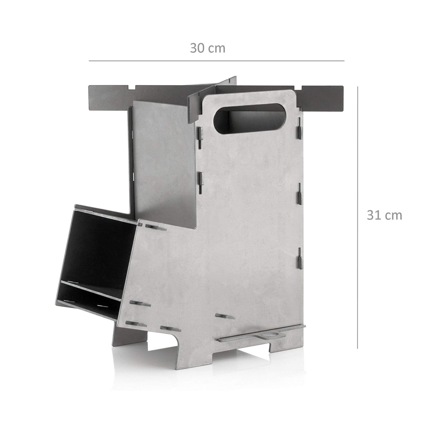 BBQ-Toro Rocket Stove #5 | Rocket Stove plug-in system made of solid 2mm thick steel | Outdoor oven for grilling on patio, garden, camping for Dutch ovens, grill pans | Camping stove