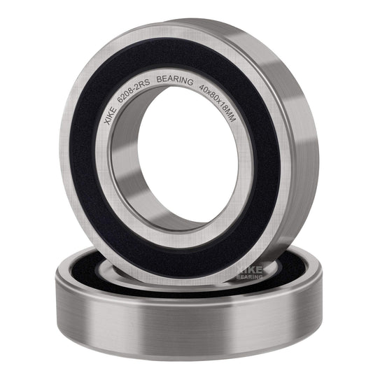XiKe 2pcs 6208-2RS Ball Bearings 40x80x18mm Chrome Steel with Double Rubber Seals, Pre-Lubricated, 6208RS Deep Groove Ball Bearings with Covers.