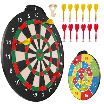 Esjay 45.7cm Magnetic Dartboard Set, safe dart game for kids ages 8+, perfect indoor & outdoor toy gift, includes 12 darts, double-sided dartboard.