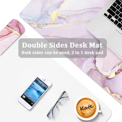 EPriakotu desk pad, 90 x 40cm PU leather desk mat, waterproof desk blotter protection office desk mat computer laptop keyboard mat for office home