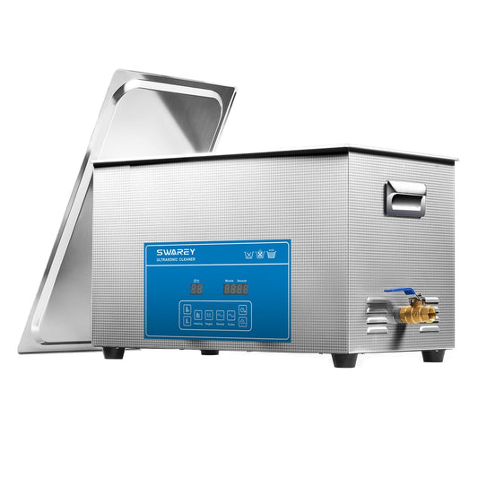 SWAREY Professional 30L Industrial Ultrasonic Cleaning Equipment with Heating and Digital Timer 600W 40 KHz Ultrasonic Cleaner for Glasses Tools Parts Metal Instruments.
